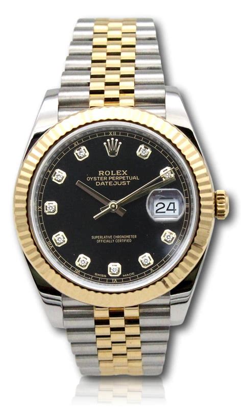 rolex datejust 41 two tone black dial|rolex datejust 41 smooth bezel.